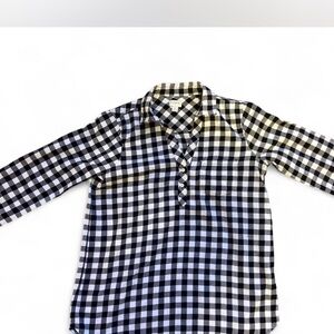 J. Crew Women's Black and White Checkered Blouse